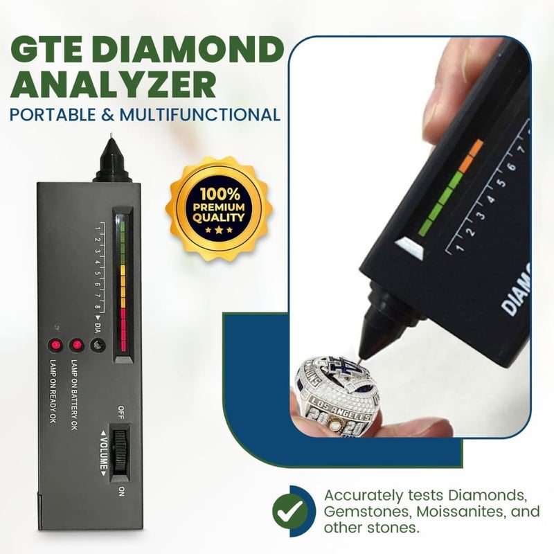 Gemtone Deluxe Jeweler's Diamond & Gemstone Analyzer Tester for Diamonds Moissanites Stones Lab-Created Simulants with Stone Gauge - Image 2